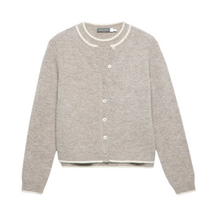 Mint Velvet Neutral Wool Blend Layered Cardigan